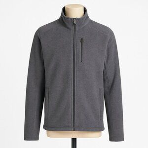 LL Bean Men's XL Zip Up Fleece Dark Gray Preppy Casual Winter College EUC 500020